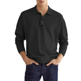 Wish Autumn Long-Sleeved V-Neck Button Men's Casual Polo