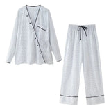 Spring Striped Shirt 2010782 Pajamas Style Trousers 3152406-Outfit