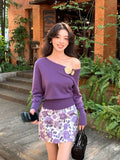 Special Price Does Not Return] Xiu Xixi Autumn Shoulder Wool Bottom Shirt Long-Sleeved Knitted Shirt Women's Top