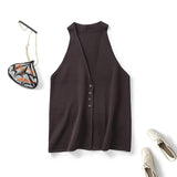 V-Neck Cardigan Knitted Vest 05744686716 Rope Knitted Straight Skirt 05306686716 Set-Outfit