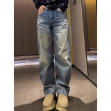Fashion Straight Jeans Women's Winter 2025 New Plus Velvet Loose Broad