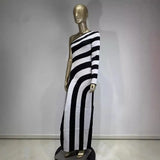 New Zebra-Sclegged Long-Sleeved Leg Banding Party Dress Dress