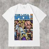 Men's T-Shirt 2024 Basketball Shirt Sports Style Short-Sleeved Cotton Print Loose T-Shirt Street Hip-Hop Blouse Short Sleeves-Outfit
