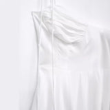 / Summer 2024 New European Station Laminated Poplin Dress Ladies' White Skirt 2673072-Outfit
