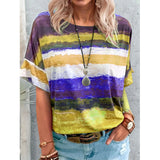 Women's Clothing 2025 New Summer Gradient Girl Short-Sleeved