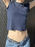 Vintage Striped Baby Crop Top-Outfit
