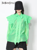 Solid Shirt For Women Peter Pan Collar Long Sleeve Lace Up Bowknot Button Through Blouse Female Clothing Style