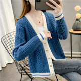 2024 New Short-Sleeved Short Twist Knitted Cardigan Lady's Short Sweater With Loose Sweater-Outfit