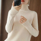 Cashmere Sweaters Women Autumn Winter Solid Casual Bottoming Jumpers Female Long Sleeve Thick Knitted Slim