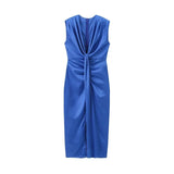 Spring/Summer Women's Temperament Elegant Sexy Pure Color High-Waist V-Neck Sleeveless