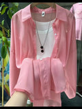 Temperament Long-Sleeved Sunscreen Shirt Women 2025 Summer New Chiffon Shirt Air-Conditioning Shirt White