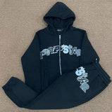 Letter Hoodie Open Trousers Sweatpants Sweatpants Pop