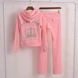 Spring/Fall 2 PiecesSet Sweatsuit Hoodies Long Sleeve Tops And Pants Fashion Pattern Velvet Women Tracksuit for Sport