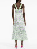 Fashion Women's Dress Embroidery Hollow Out Square Collar Sleeveless Irregular A Line Midi Dresses Summer 2023 New