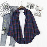 Blouses Shirts Womens Tops And Blouses 2020 Womenswear Long Sleeve Clothing Button Up Down Shirt Plaid Korean Female
