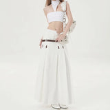 And Cool Spicy Girls' White Neck Suspender Vest Girls Wear A New Summer Bra Top With A Sense Of Design.-Outfit