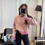 High-Grade Feeling Color Soft Round Collar Long-Sleeved Sweater 2024 Spring Style New Retro Lazy Sweater-Outfit
