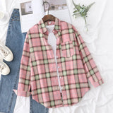 Plaid Shirt Women 2021 New Spring Autumn Womens Tops Loose Design Style Lady Casual Long Sleeve Blouse Clothes