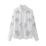 Street Style Beaded Embroidered Shirt With Beaded Embroidered Pants In Spring 2024-Outfit