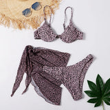 V-Bar Underwire Bikini 2021 New Three Pieces Bikini Set Swimwear Women Push Up Swimsuit Female Bathing Suit Beachwear