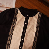 Korean O Neck Long Sleeve Women Cardigans New Single Breasted Lace Patchwork Sweater OL Elegant Outwear
