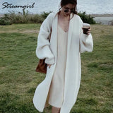 Faux Mink Cardigan For Women Winter Bat Sleeve Knitted Jackets Loose Women's Coat Winter Clothes Long Cardigans