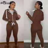 Winter Matching Sets Womens Two 2 Piece Sets Tracksuit Pink Sweatsuits For Womens Outfits Zipper Zipper Top Pants