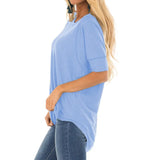 Women's Clothing 2025 Autumn And Winter Round Collar Long-Sleeved T-Shirt Solid Color Loose Top Before The Short And Rear Long Tuxedo Women's