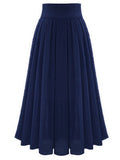 Temperament Commute Size Skirt Solid Color High Waist Super Pleated Chiffon