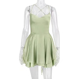 Women's Short Style Xia Xin Style Bare Back Sexy Fashion Satin Satin Dress-Outfit