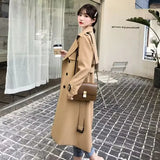 Toloer Trench Coat Female Spring And Autumn 2024 Spring New Medium And Long Korean British Style Small People Wear A Coat-Outfit