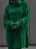 Women Turtleneck Sweaters Casual Loose Solid Thick Long Female Pullover Tops 2022 Winter Soft Warm Knitwear