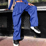 Celmia Streetwear Cargo Pant Women Pockets Back Elastic Waist All-match Pantalones De Mujer Casual Fashion Thin