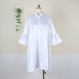 Horned Sleeve Button Cardigan Easing Size Women's Dress Party