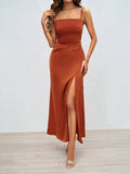 Women's Summer New Sexy Square Collared Back Sling Skirt Dress