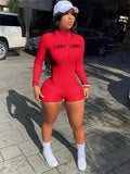 Streetwear Bodycon Rompers Women Jumpsuits Zipper Long Sleeve Rompers Playsuits One Piece Outfit Black Jumpsuit Women
