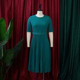 Women's Summer Short-Sleeved Round Neck Solid Color Bvy Large African