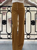 Celmia Elegant Wide Leg Pants 2022 Fashion Women High Waist Buttons Long Trousers Casual Streetwear Solid Party Pantalon