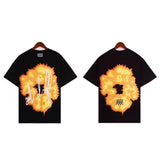 Printed Flower Wood Cotton Loose Sweater Y2K Hip Hop Street Pullover For Leisure-Outfit