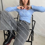 WOTWOY Buttons-up Ribbed Knitted Sweater Women Basic Solid Slim Fit Autumn Winter Pullovers Female 2021 Casual Jumper Knit