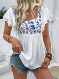 Summer New Printed Collar T-Shirt