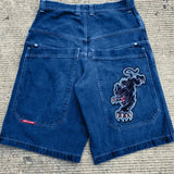 Denim Shorts Hip-Hop Pocket Baggy Denim Shorts Male Gothic Original-Outfit