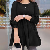 ZANZEA Ruffle Shirts Women 2022 Female Elegant Blouse Casual Puff Sleeve Black Tops Spring O Neck Blusa Femininas