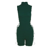 Sisterlinda Stacked Plaid Bandage Hollow Sexy Y2K Dress Women Sleeveless Turtleneck String Bodycon Party Clubwear Female