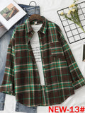 Women's Plaid Woolen Shirt Oversize Autumn 2022 Thick Warm Plaid Blouses And Shirts Winter Oversized Women Woolen Shirt