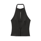 Summer New Women's Bow Hanging Neck Collar Shorts
