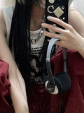 Grunge Print Sleeveless Sexy Tank Top for Women Ribbed Knit Vest Streetwear Aesthetic Clothing Female Crop Top Women 2000s-Outfit