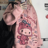 Anime Winter Women Hoodie Cute Cartoon Long Sleeve Casual Hoodie Oversized Sweatshirt Harajuku Tops Fashion Pullover