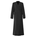 Autumn And Winter Special Aircraft Process Irregular Structure Long Wind Coat Female