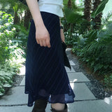 Trend Classic Stripe Chiffon Skirt 2023 Summer New Fashion Simple Leisure Skirt Women-Outfit